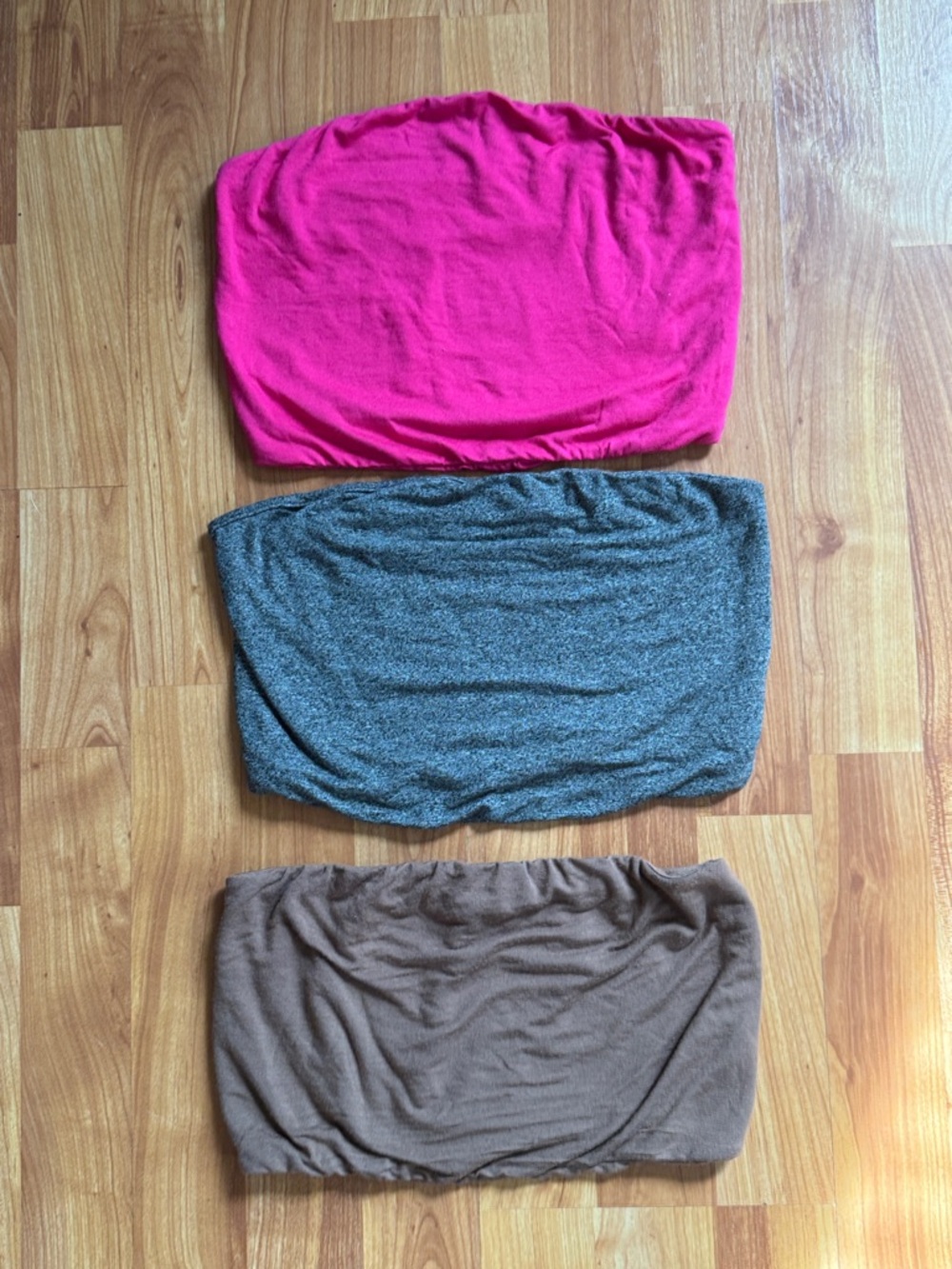 Pack of Intimately by Free People Strapless Bandeaus SMALL pink, grey, brown